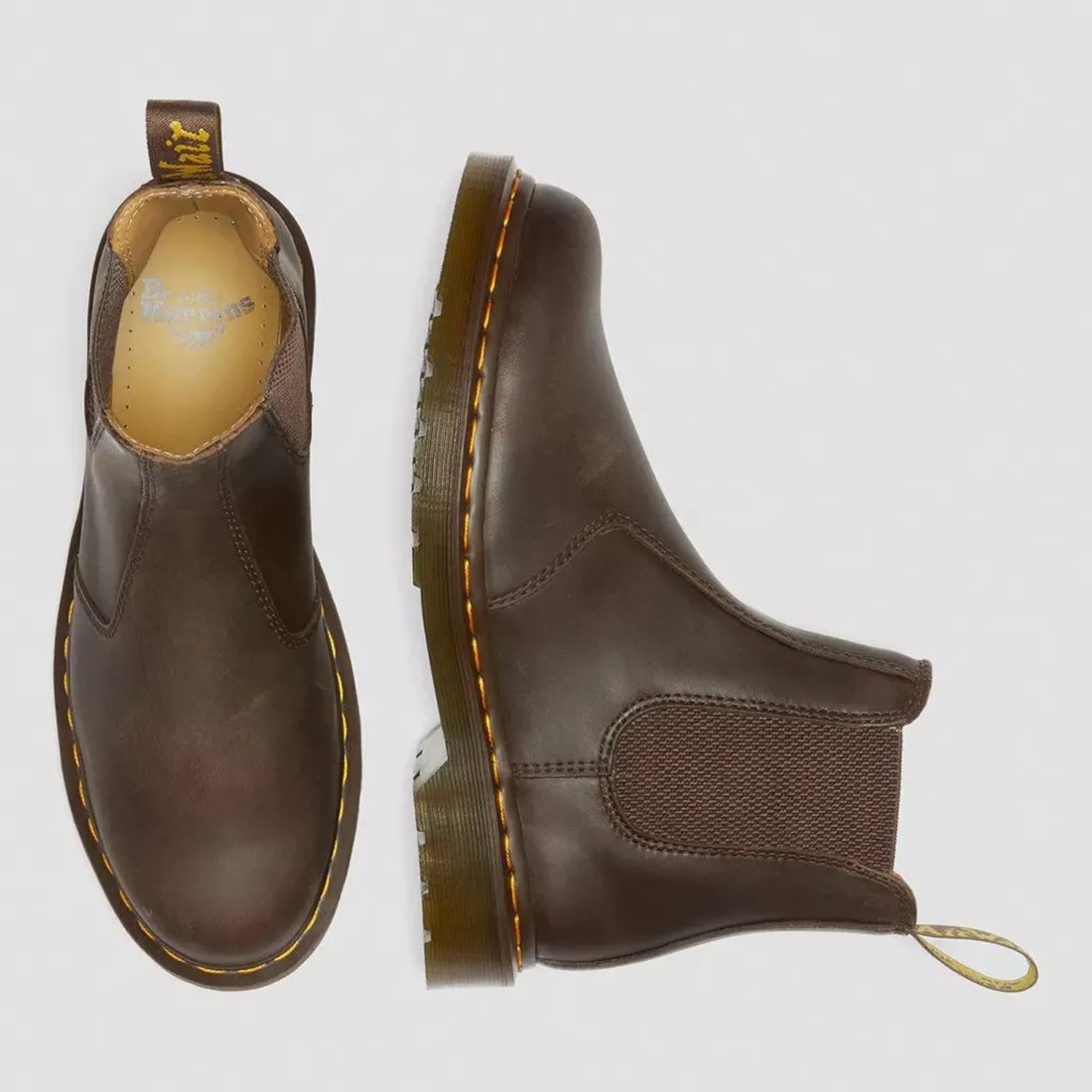 Stivaletto Chelsea Dr. Martens 2976 in pelle Crazy Horse marrone
