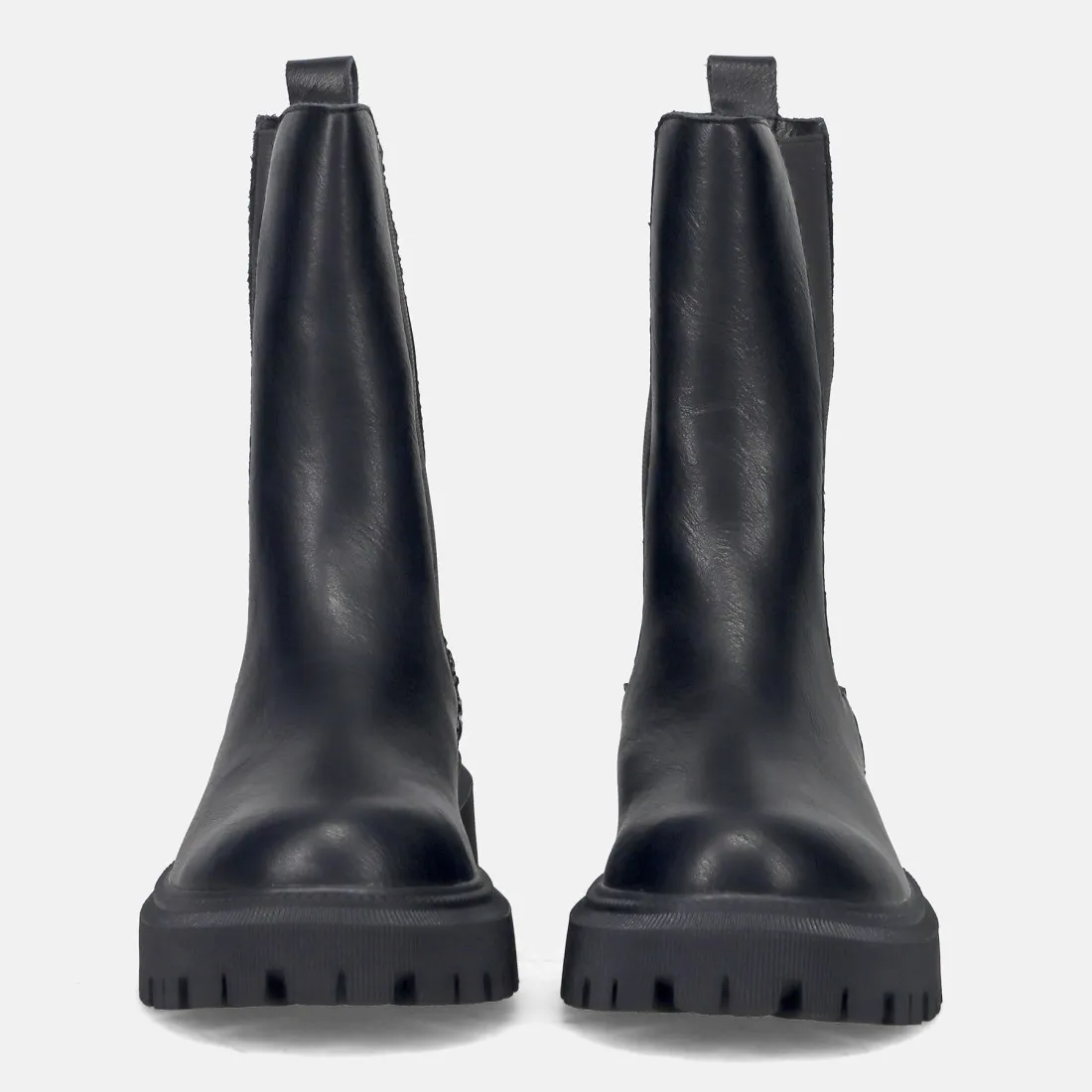 Stivaletto Chelsea Francesco Milano in pelle nera e strass