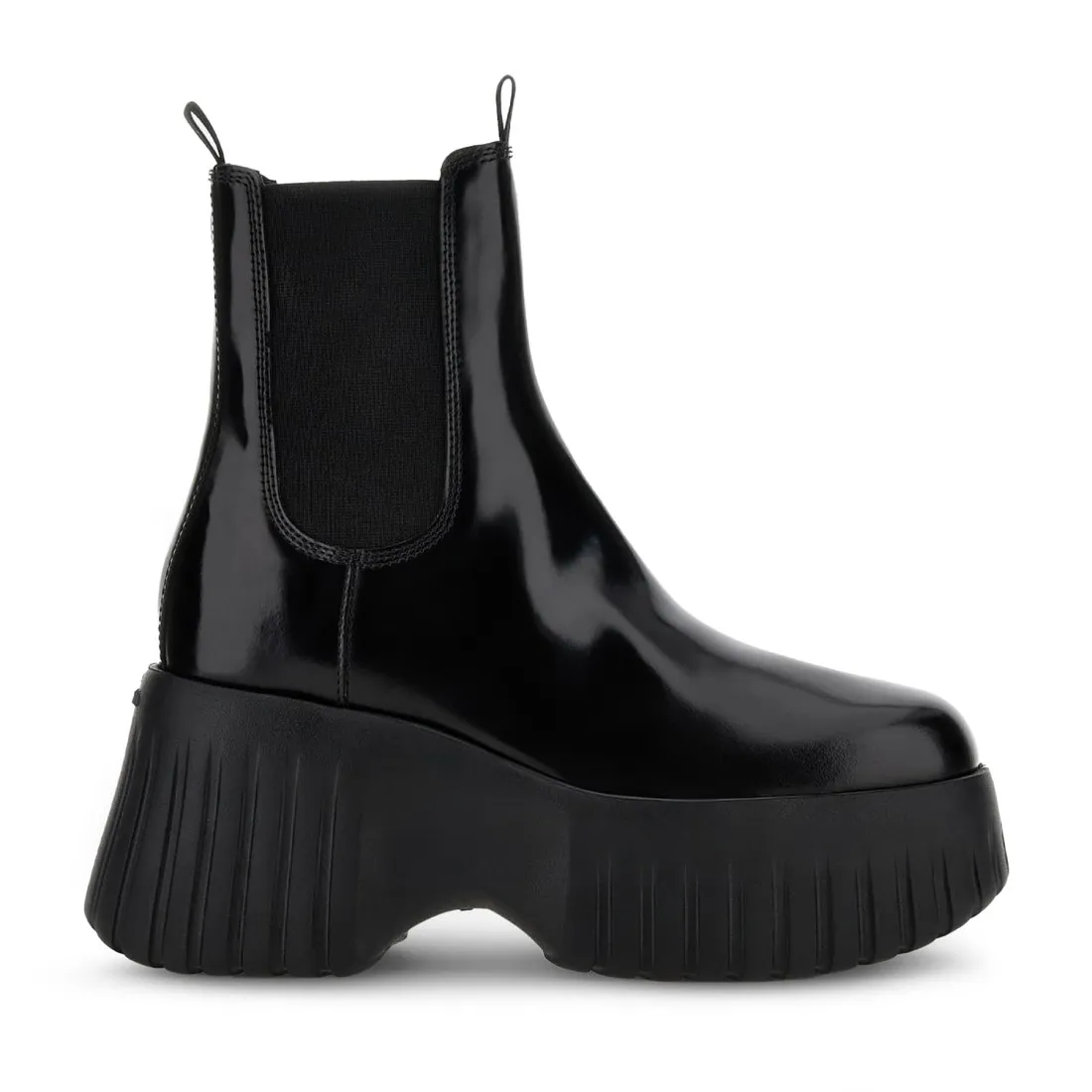 Stivaletto Chelsea Hogan H-Stripes Nero con maxi platform