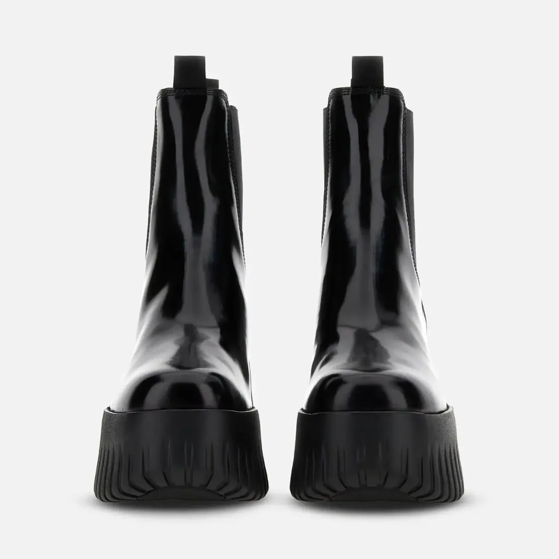 Stivaletto Chelsea Hogan H-Stripes Nero con maxi platform