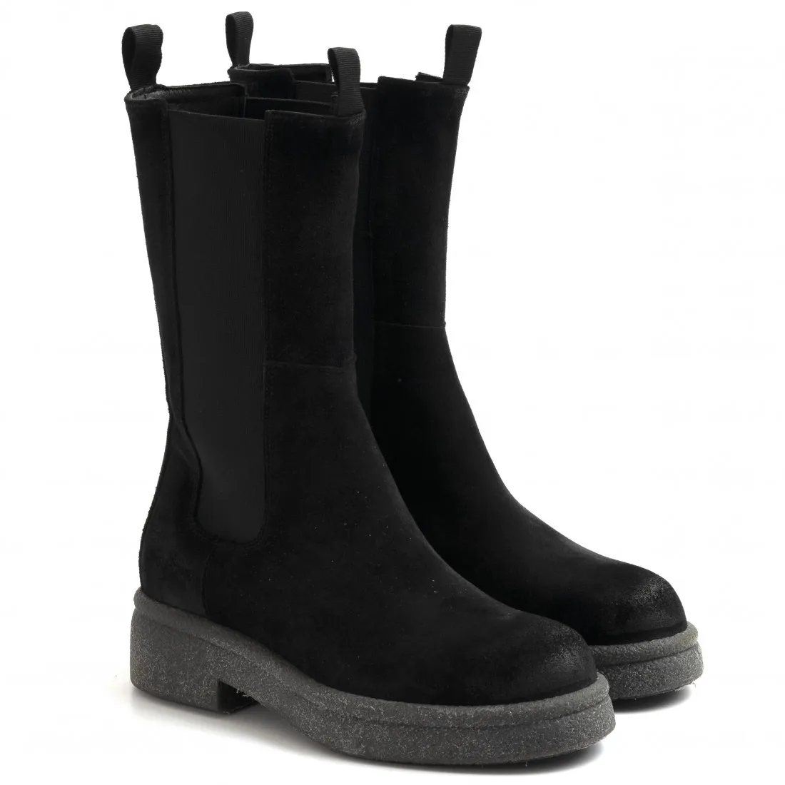 Stivaletto chelsea Les Tulipes nero in camoscio