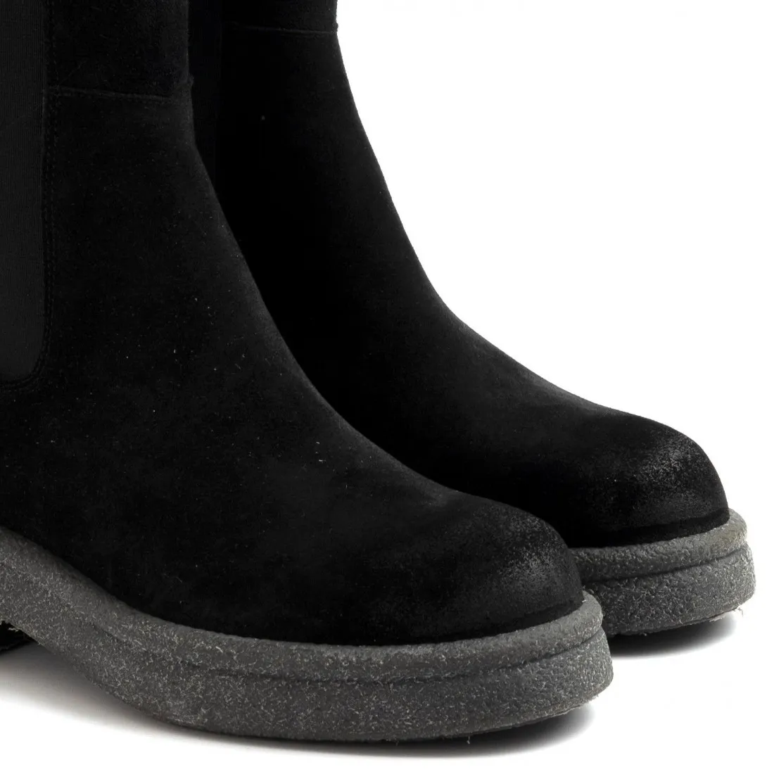 Stivaletto chelsea Les Tulipes nero in camoscio