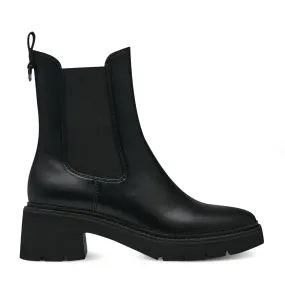 Stivaletto Chelsea Tamaris nero in ecopelle con tacco medio