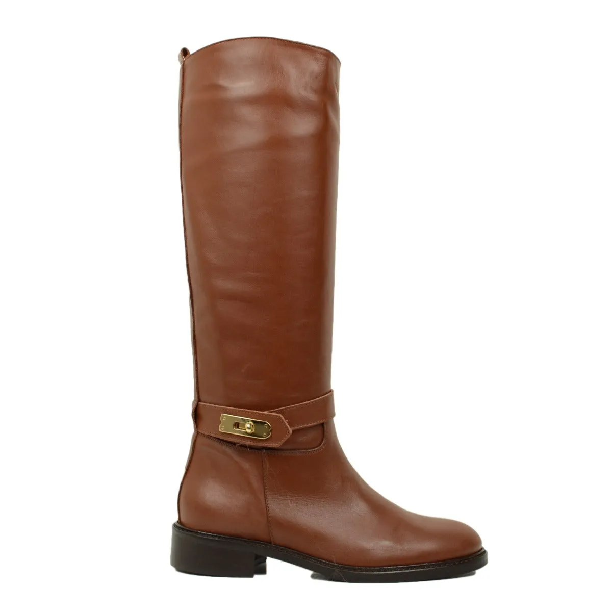 Stivali Cavallerizza Donna con Fibbia Laterale e Zip Made in Italy