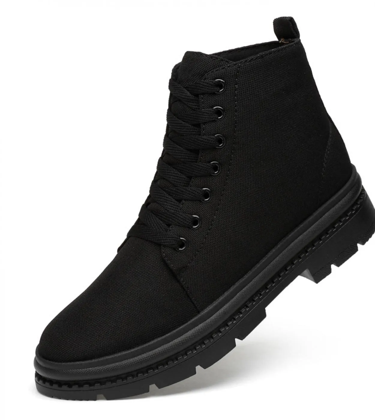 Stivali di tela da uomo con tacco invisibile Altezza crescente Stivaletti da uomo 8 cm Stivaletti rialzati da uomo più alti 6 cm