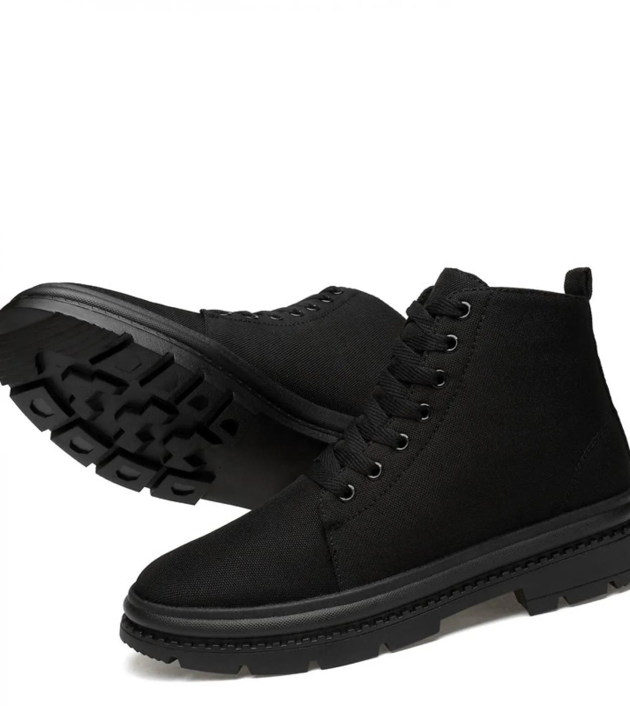 Stivali di tela da uomo con tacco invisibile Altezza crescente Stivaletti da uomo 8 cm Stivaletti rialzati da uomo più alti 6 cm