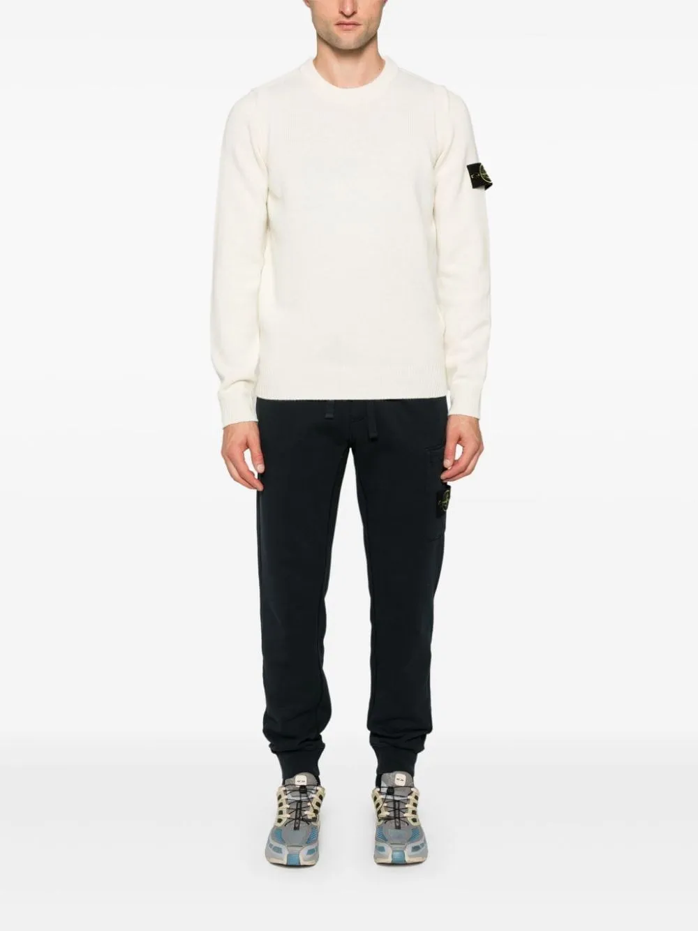 Stone Island-Maglione con applicazione Compass