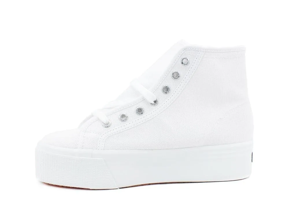 SUPERGA 2705 Hi Top Sneaker Donna Platform White S3111MW