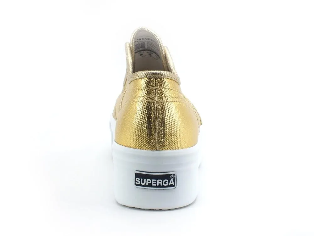 SUPERGA 2790 Metallic Canvas Sneaker Platform Yellow Gold S21174W