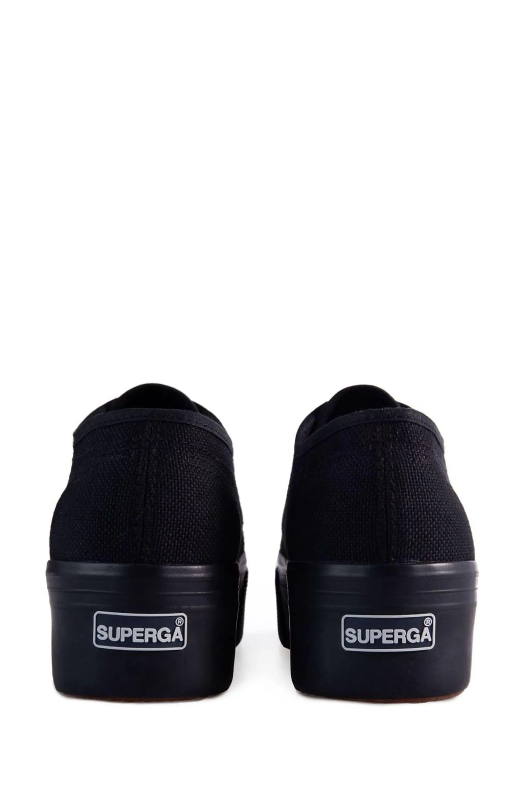 Superga Nero - 2790 - Scarpe da ginnastica flatform in tela