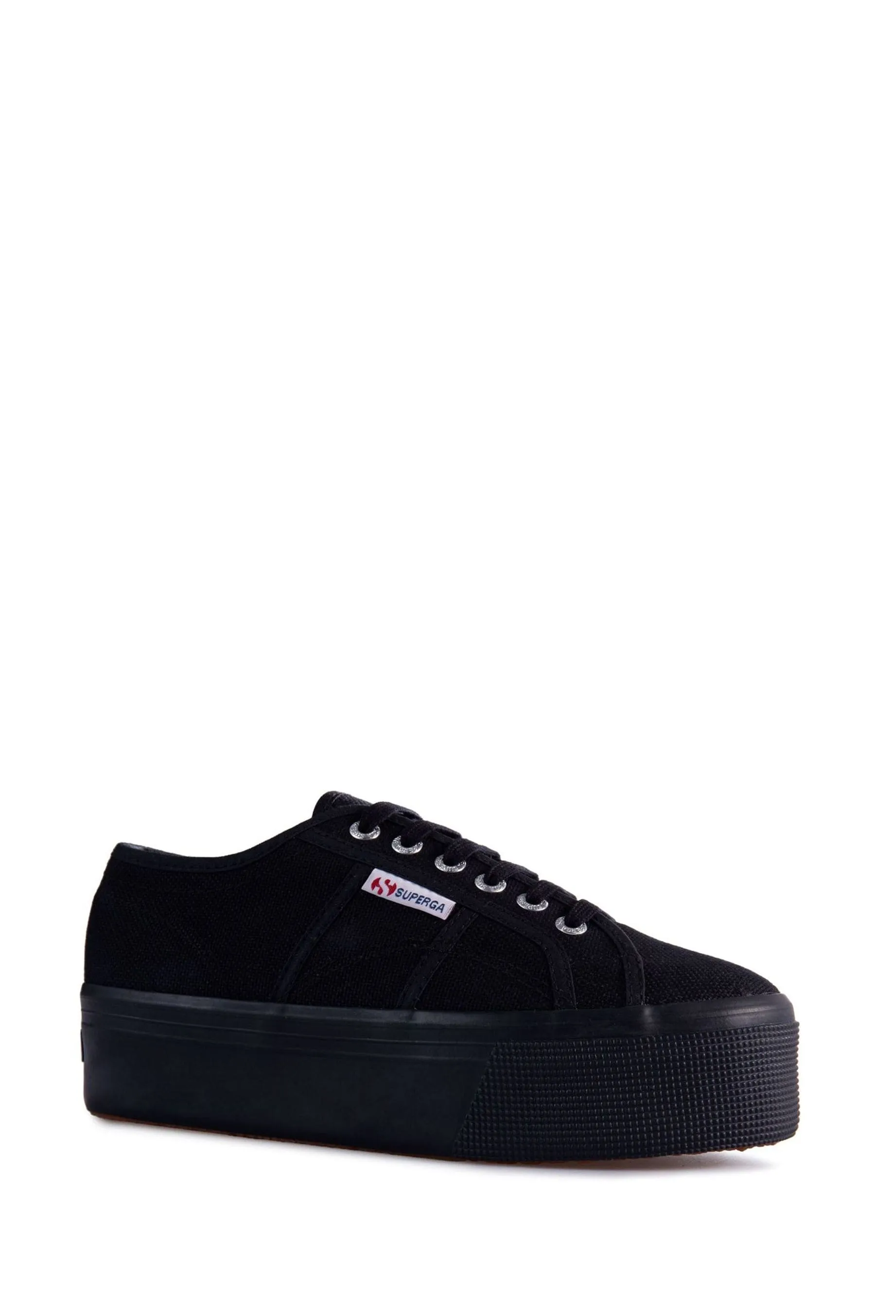 Superga Nero - 2790 - Scarpe da ginnastica flatform in tela