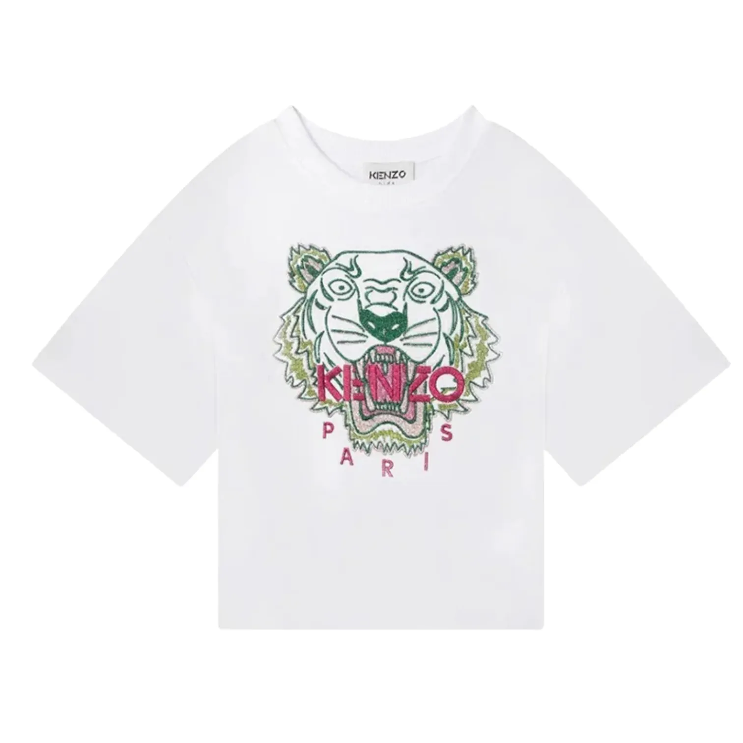 T-shirt bianca con logo per bambina