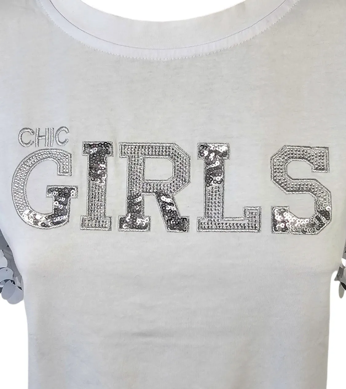 T-shirt manica corta con paillette 