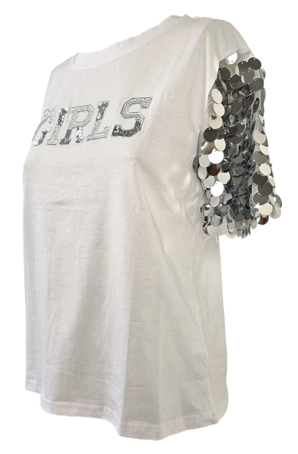 T-shirt manica corta con paillette 