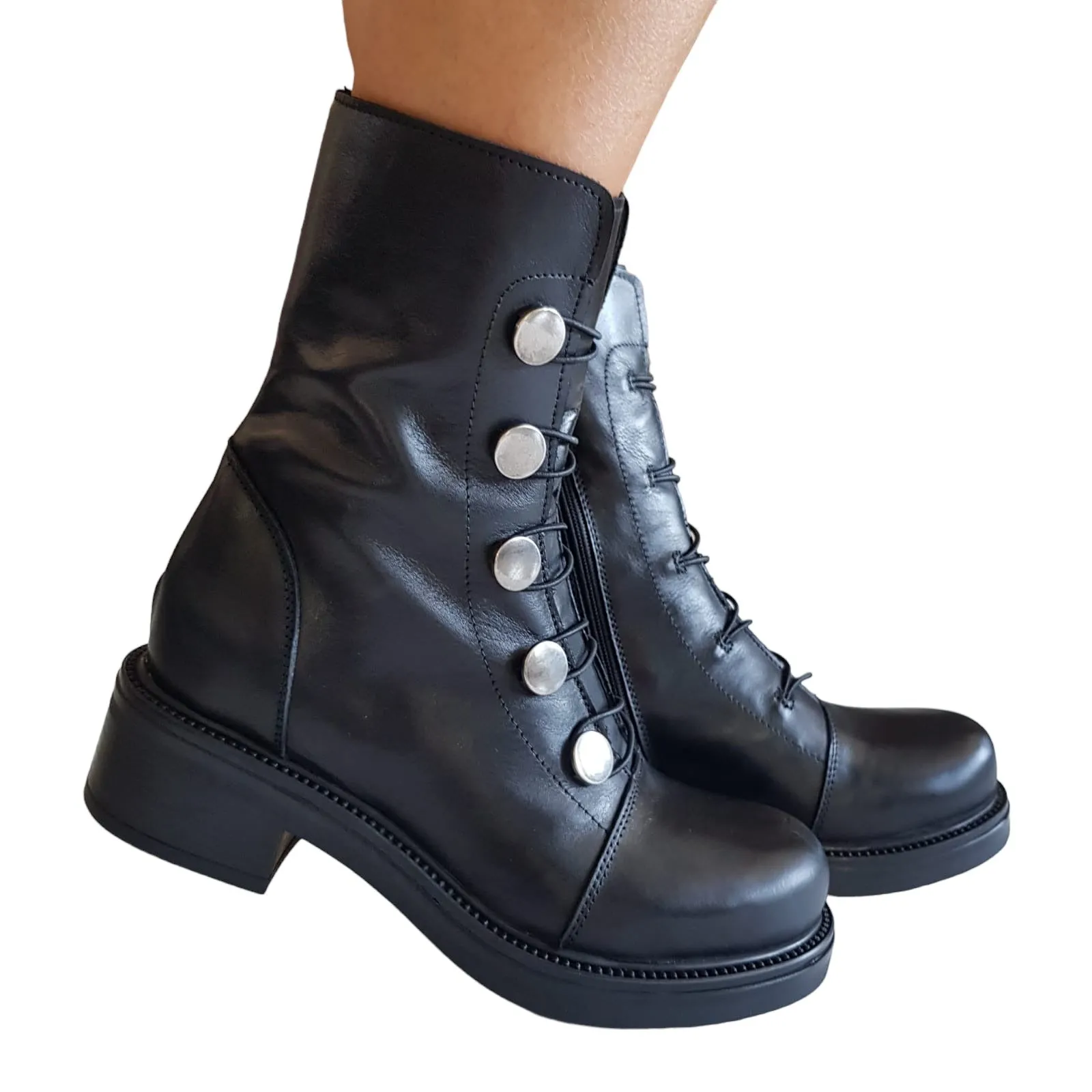 Tattoo Tronchetto Donna Nero con bottoni Rif.626