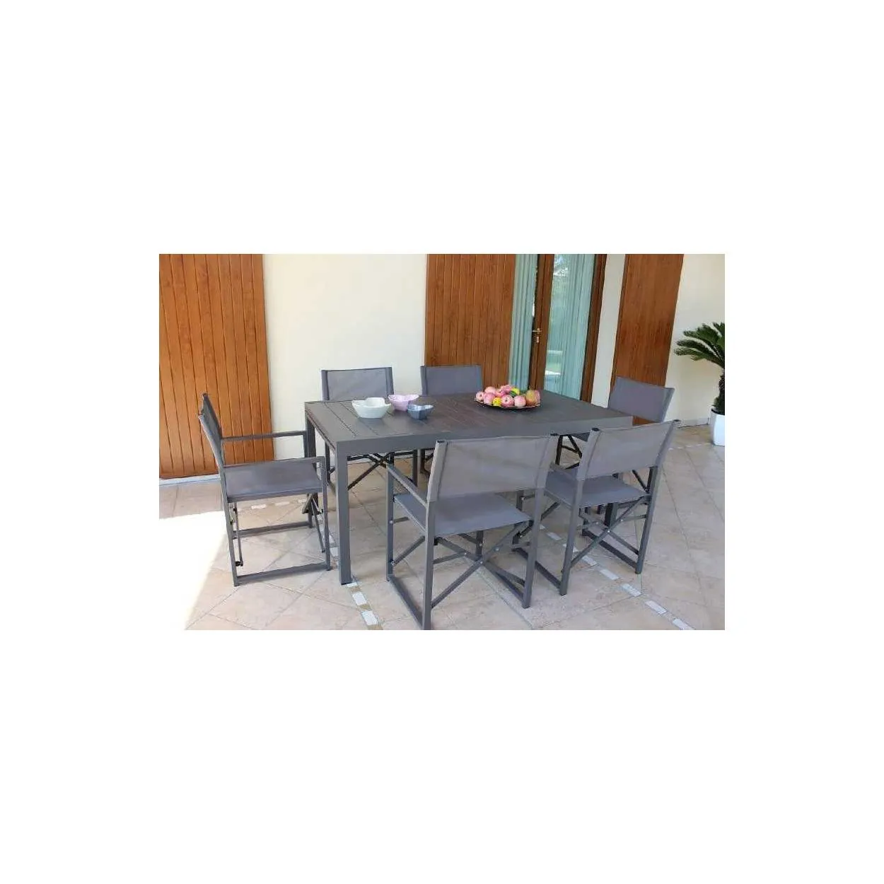 Tavolo da esterno allungabile da giardino in alluminio Formentera da 160cm a 240cm Taupe