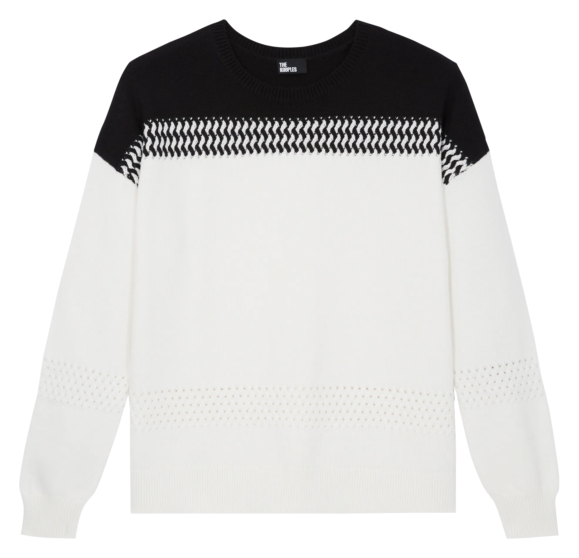  THE KOOPLES   Maglione in cotone e cashmere bicolore | Bianco