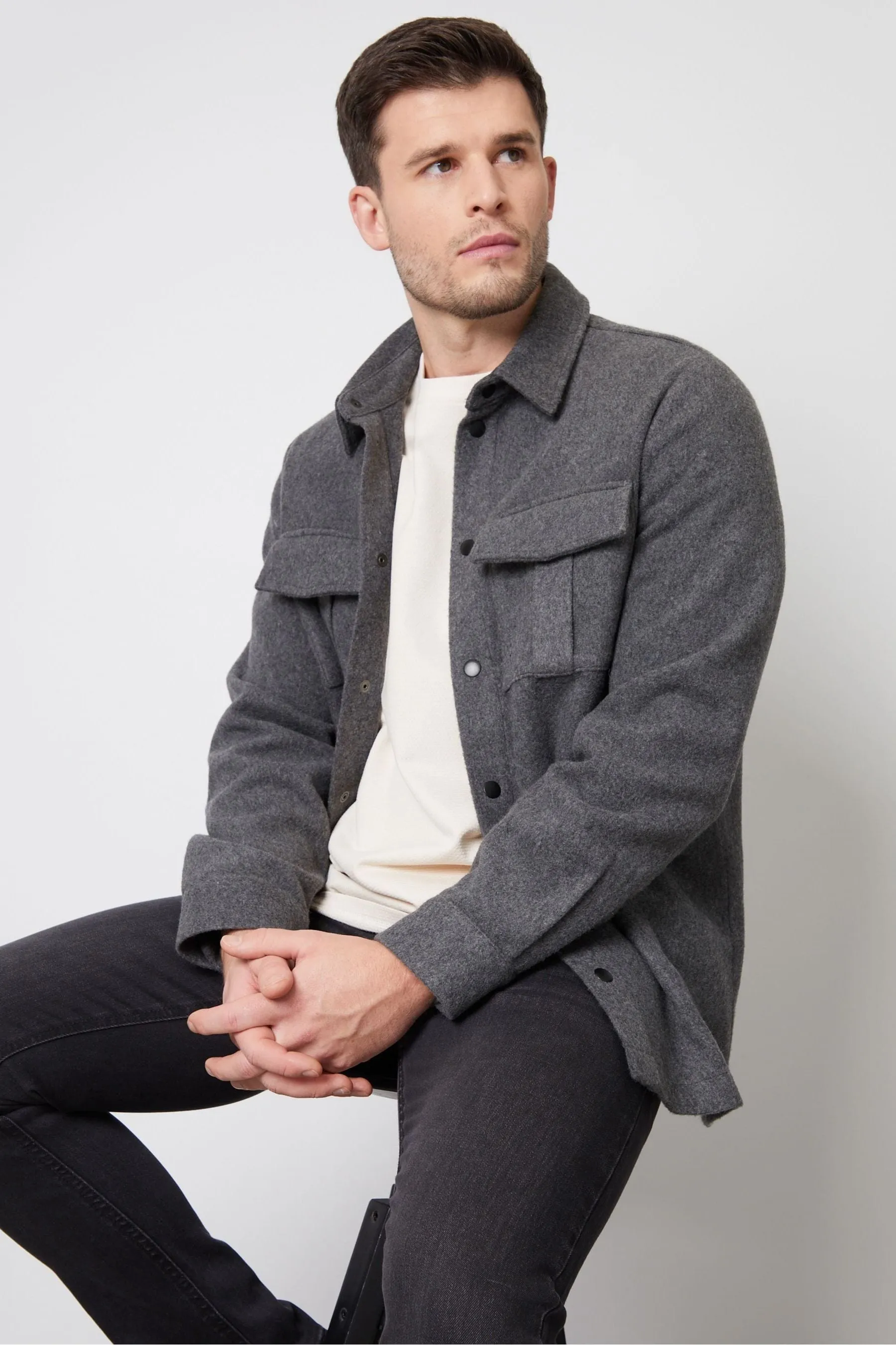 Threadbare - Giacca stile camicia spazzolata