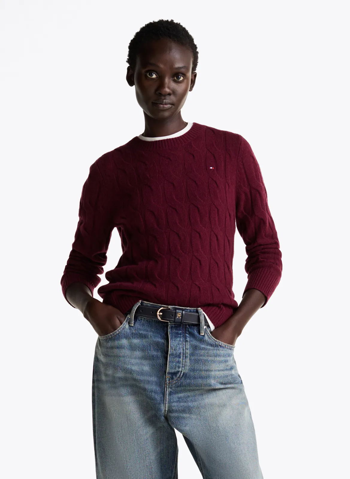  TOMMY HILFIGER   Maglione a girocollo in lana | Viola