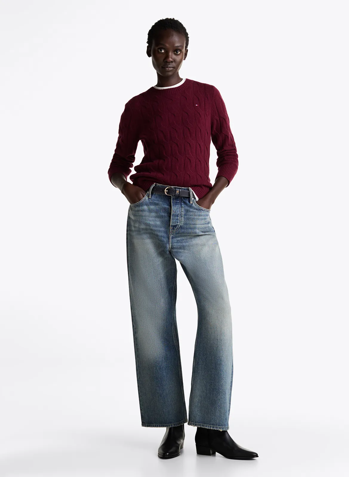 TOMMY HILFIGER   Maglione a girocollo in lana | Viola