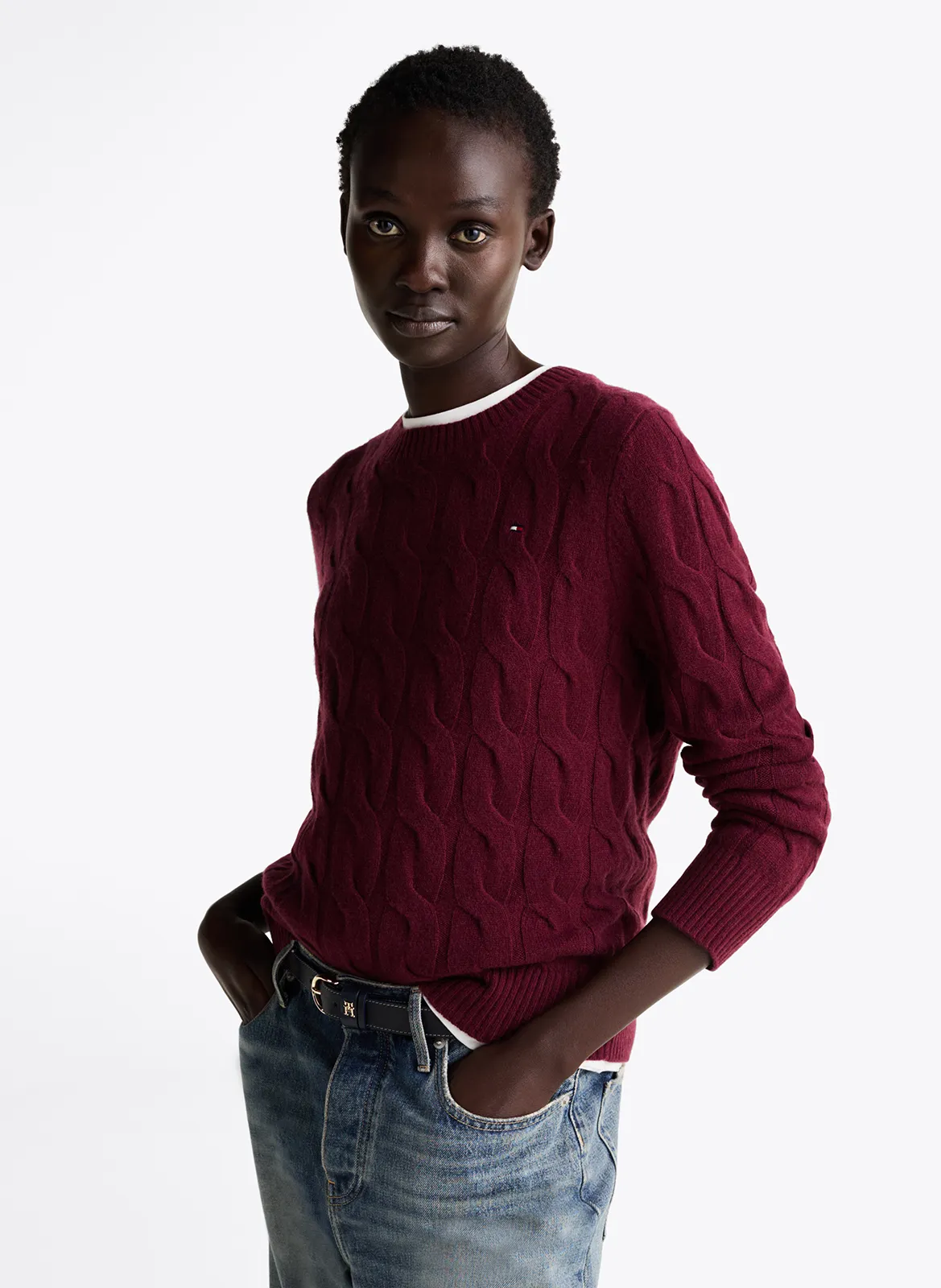  TOMMY HILFIGER   Maglione a girocollo in lana | Viola
