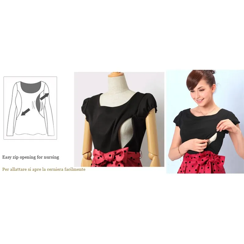 Vestito Cerimonia Premaman Allattamento Tessuto Shantung