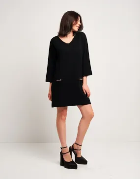 Vestito in maglia con morsi oro