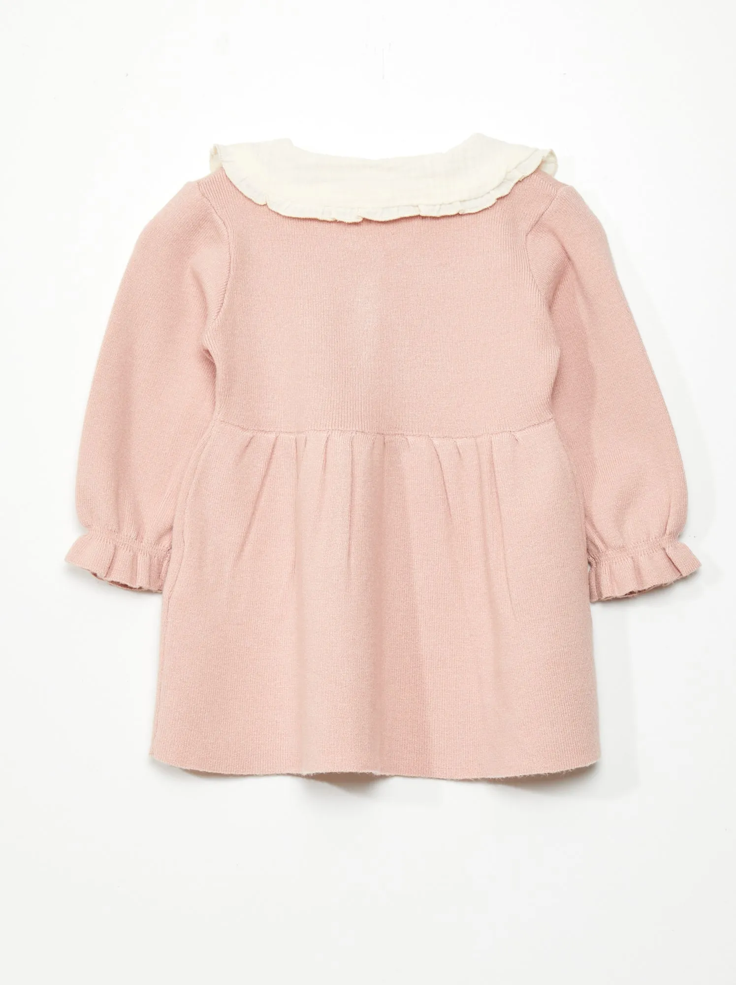 Vestito in maglia leggera con colletto claudine - VIOLA