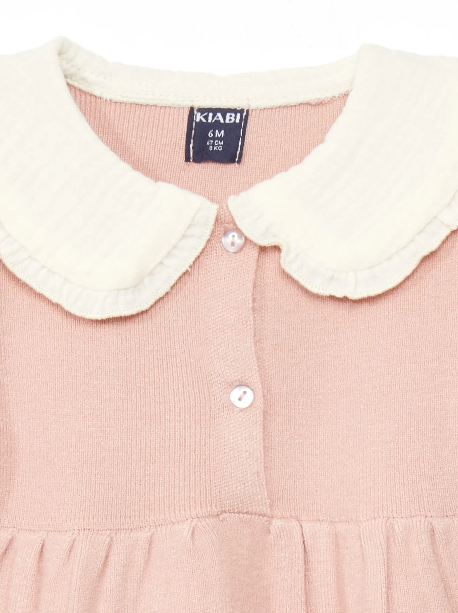 Vestito in maglia leggera con colletto claudine - VIOLA