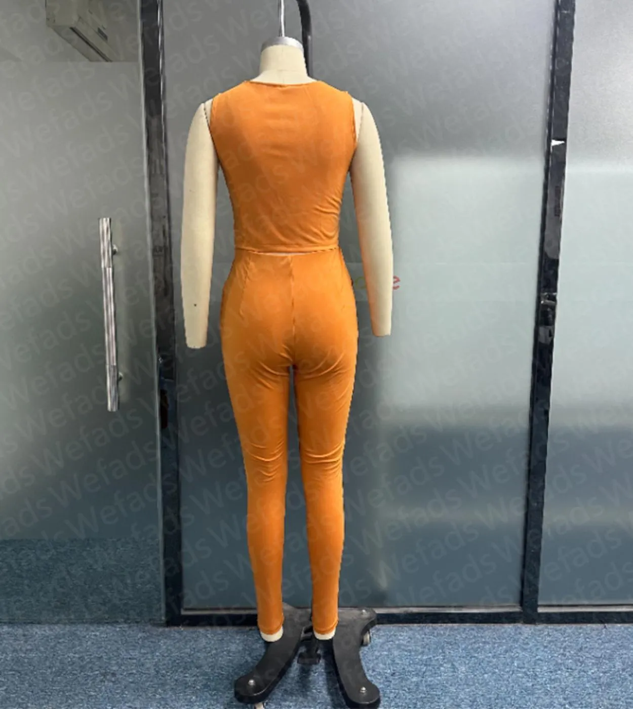 Wefads Set da donna in due pezzi Summer Fashion Solid senza maniche Canotta con scollo a V Top Slim con tasche Pantaloni Set Hig