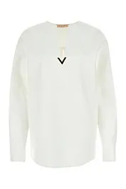 White cotton blend blouse    