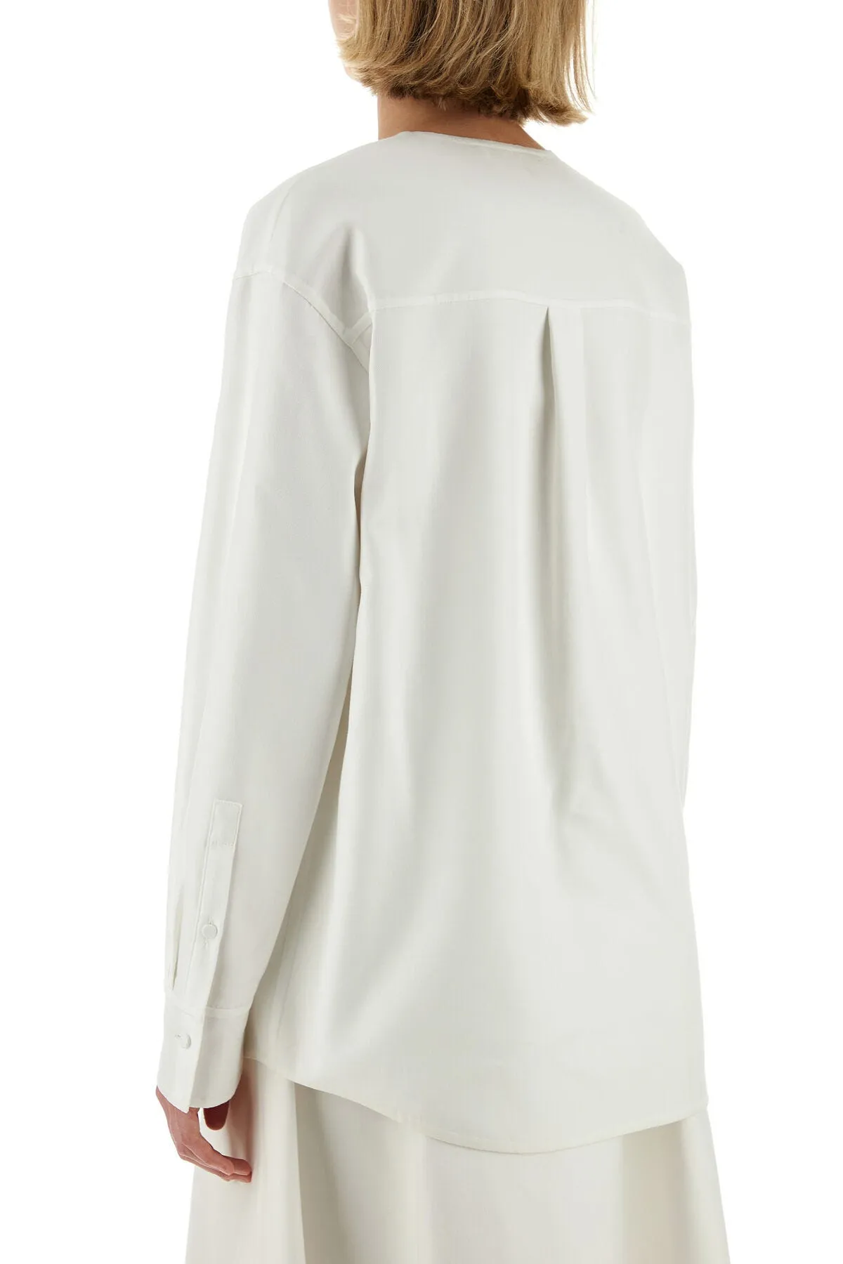 White cotton blend blouse    