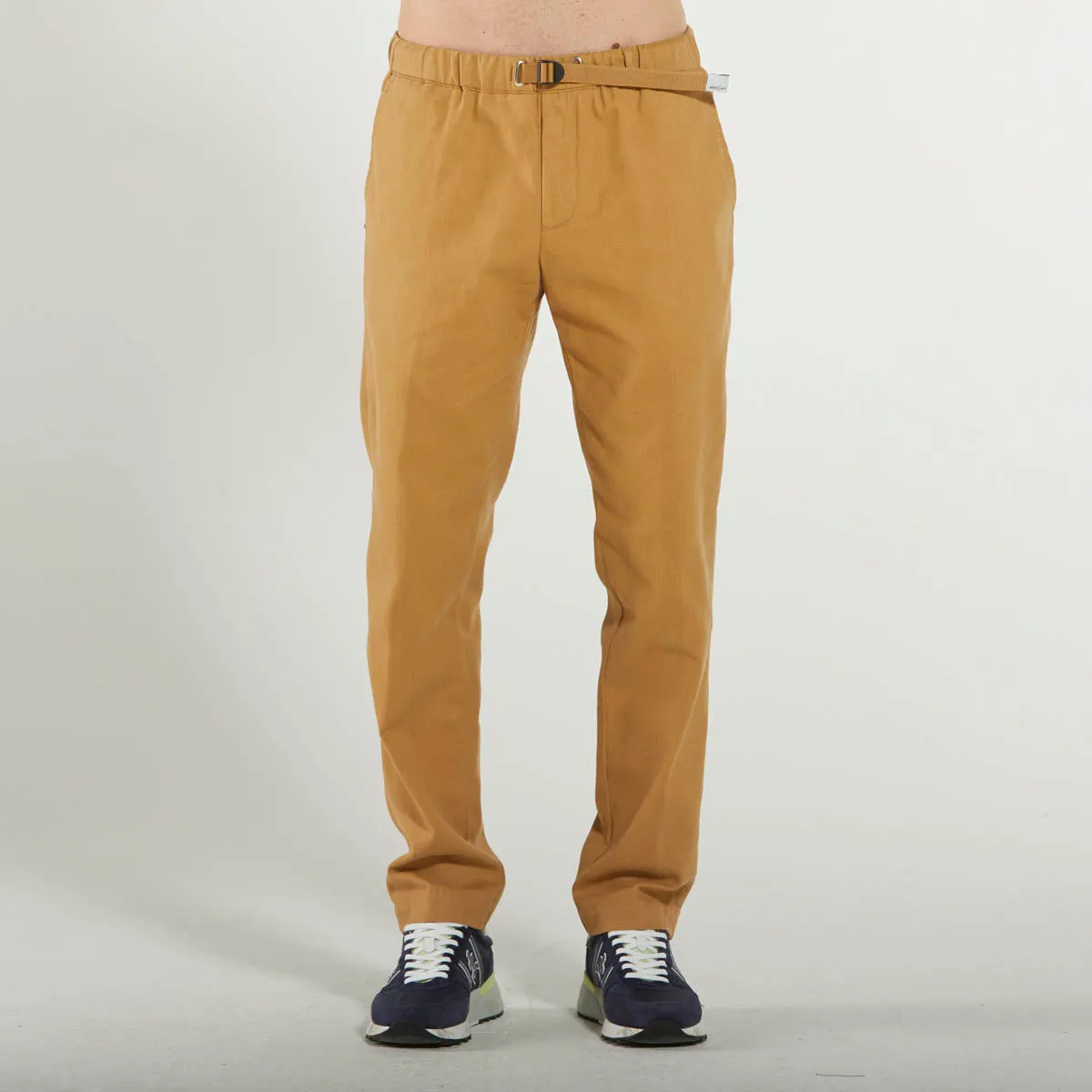 White Sand pantalone tessuto senape