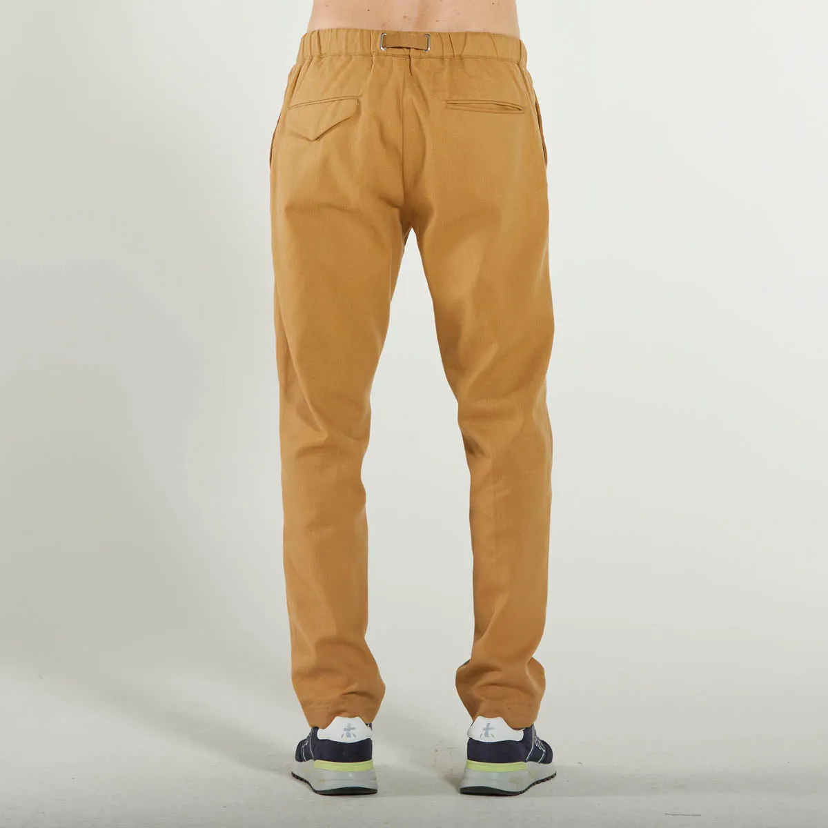 White Sand pantalone tessuto senape