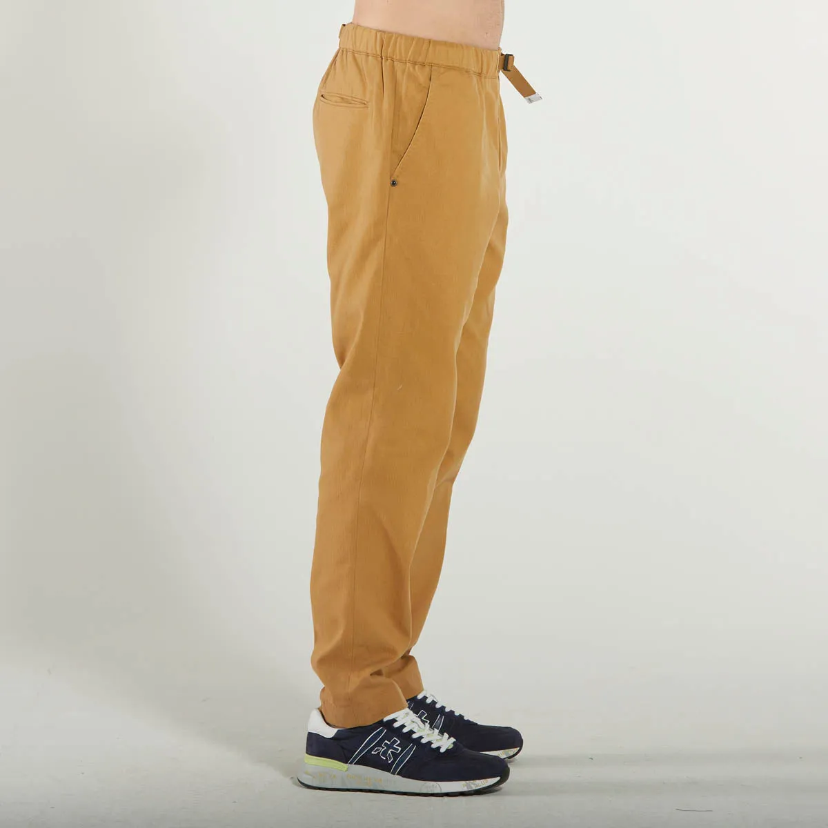 White Sand pantalone tessuto senape
