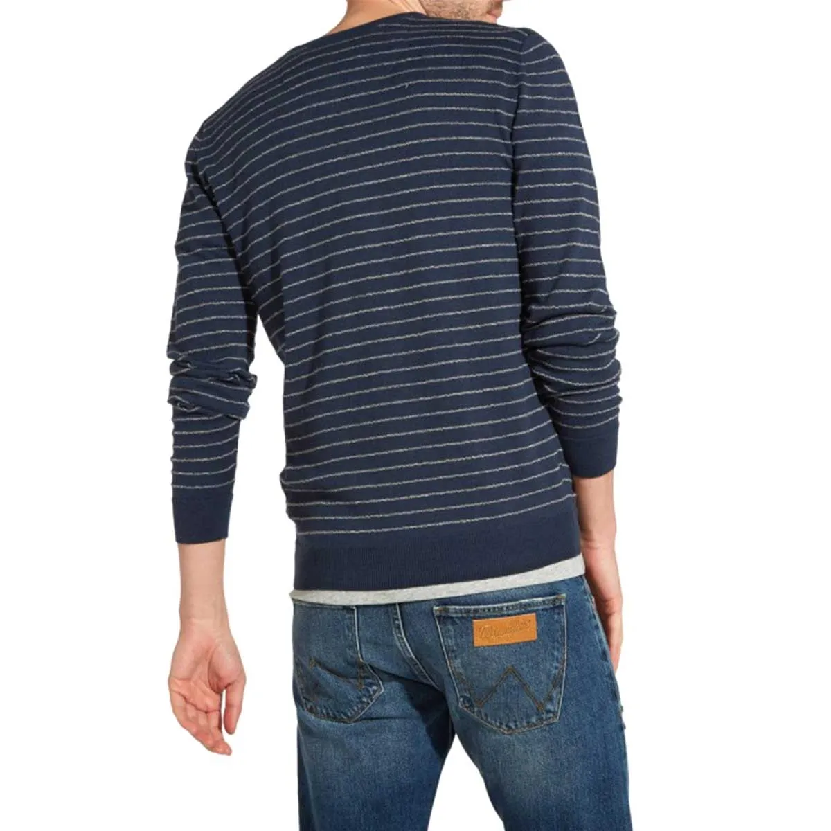 Wrangler pullover crew neck knit uomo blu