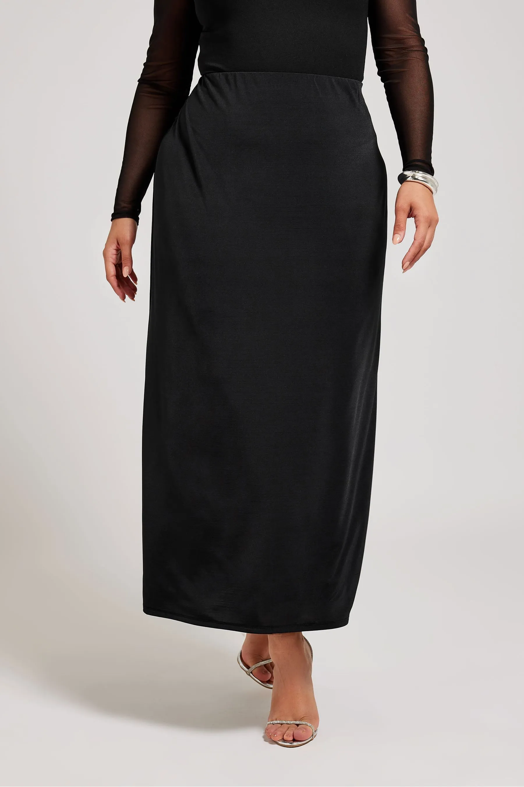 Yours Curve YOURS LONDON Curve - Maxi gonna sinuosa Verde bosco