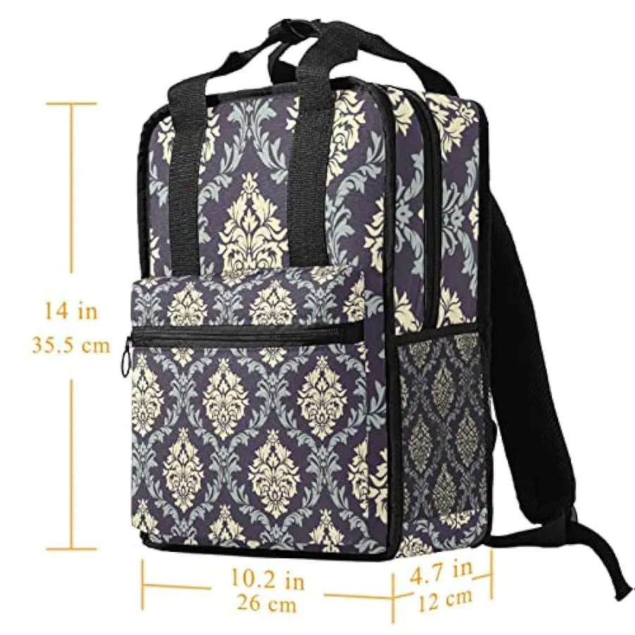 Zaino casual per uomo e donna Zaino classico di base,Fiore pianta vintage etnica,Zaino universitario piccolo zainetto 135954044
