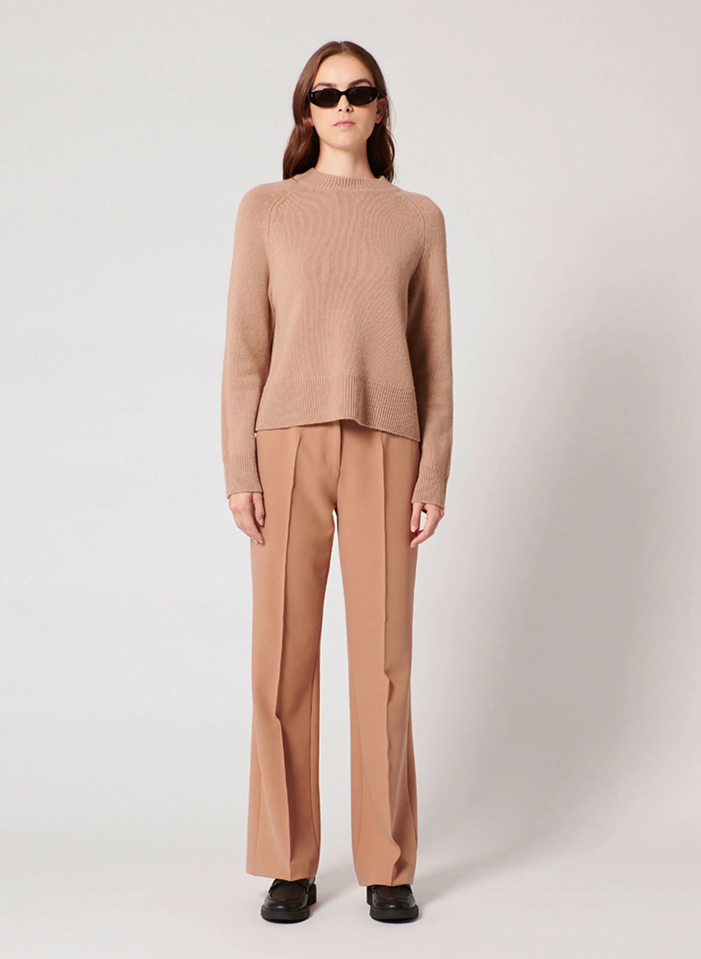  ZAPA   NEONA - Maglione dritto scollo tondo in cashmere | Beige